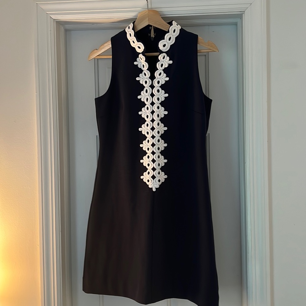 Navy and white detail Lilly dress
